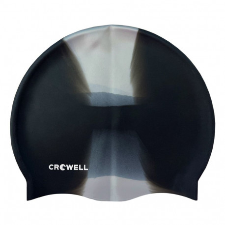 Crowell ujumismüts Multi Flame silikoonist, must-hall kol.16