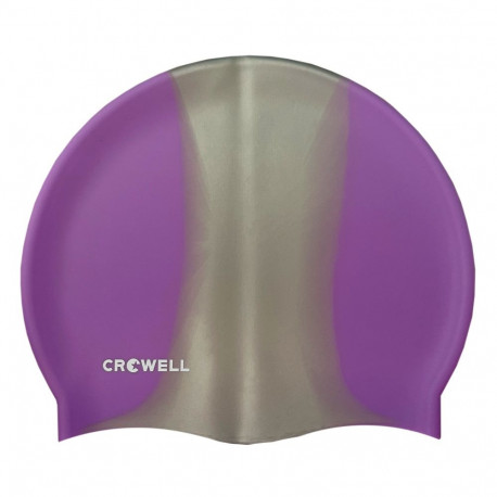 Czepek pływacki silikonowy Crowell Multi Flame fioletowo-srebrny kol.15