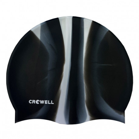 Czepek pływacki silikonowy Crowell Multi Flame czarno-szary kol.11