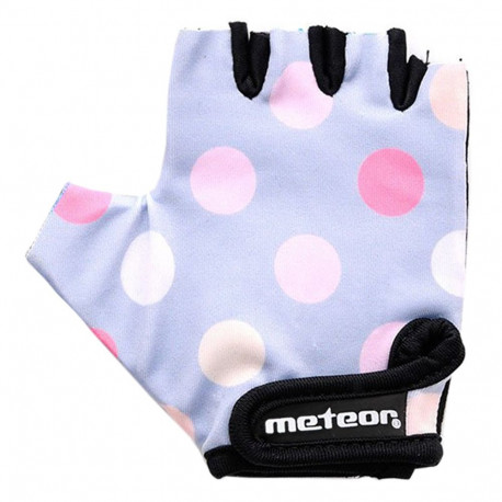 Rękawiczki rowerowe dla dzieci Meteor szare w kropki 23371-23373-23372 XS
