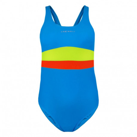 Kostium kąpielowy dla dziewczynki Crowell Swan kol.03 niebiesko-zielono-pomarańczowy  116cm