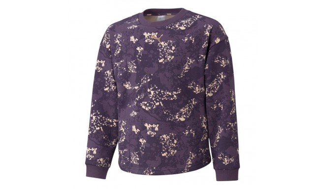 Bluza dla dzieci Puma Alpha AOP Crew FL fioletowa 589241 16 140cm