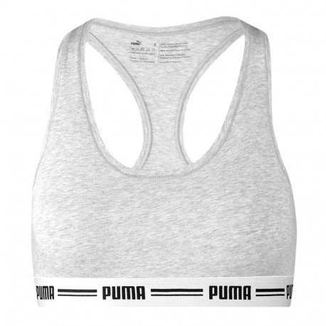 Stanik damski sportowy Puma Racer Back Top 1P Hang szary 907862 03 XL