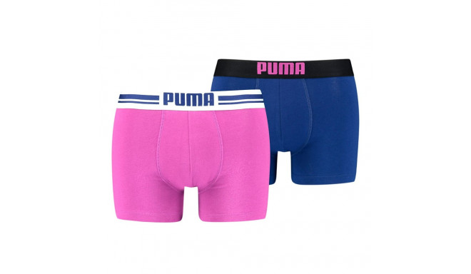 Bokserki męskie Puma Placed Logo Boxer 2P różowe, niebieskie 906519 11 S