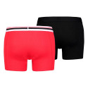 Bokserki męskie Puma Placed Logo Boxer 2P czerwone, czarne 906519 07 L