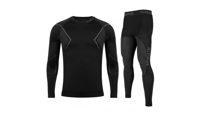 Bielizna termoaktywna męska Alpinus Active Base Layer Set czarno-szara GT43257  S