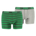 Bokserki męskie Puma Stripe 1515 Boxer 2P zielone szare 591015001 327 S