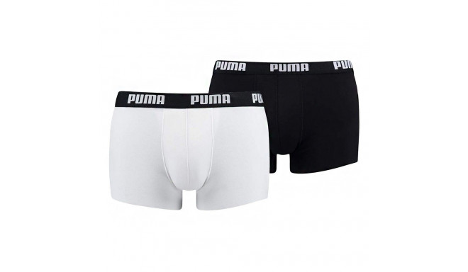 Bokserki męskie Puma Basic Trunk 2P białe czarne 521025001 301 S