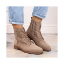 S.Barski W OLI244 beige suede ankle boots (37)