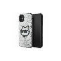 Originaalkott KARL LAGERFELD Glitter Choupette Patch KLHCN61G2CPS Iphone 11| Xr jaoks hõbedane