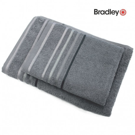 Bradley Полотенце фроте, 50 x 70 см, с полосатой каймой, серое, 5 шт