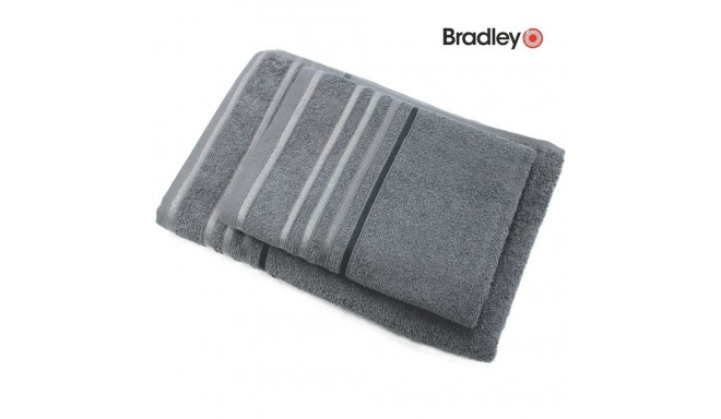 Bradley Полотенце фроте, 50 x 70 см, с полосатой каймой, серое, 5 шт