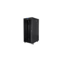 RACK CABINET 19" FREE-STANDING 27U/600X800 (FLAT PACK) WITH GLASS DOOR LCD BLACK LANBERG V2