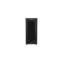 RACK CABINET 19" FREE-STANDING 27U/600X800 (FLAT PACK) WITH GLASS DOOR LCD BLACK LANBERG V2