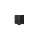 RACK CABINET 19" FREE-STANDING 15U/600X800 (FLAT PACK) WITH MESH DOOR BLACK LANBERG