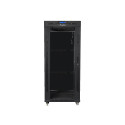 RACK CABINET 19" FREE-STANDING 27U/600X800 (FLAT PACK) WITH GLASS DOOR LCD BLACK LANBERG V2