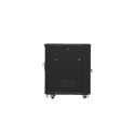 RACK CABINET 19" FREE-STANDING 15U/600X800 (FLAT PACK) WITH MESH DOOR BLACK LANBERG