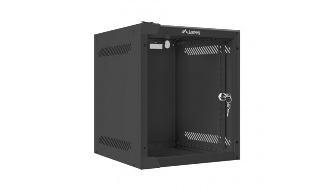 RACK CABINET 10" WALL-MOUNT 6U/280X310 (FLAT PACK) WITH GLASS DOOR BLACK LANBERG