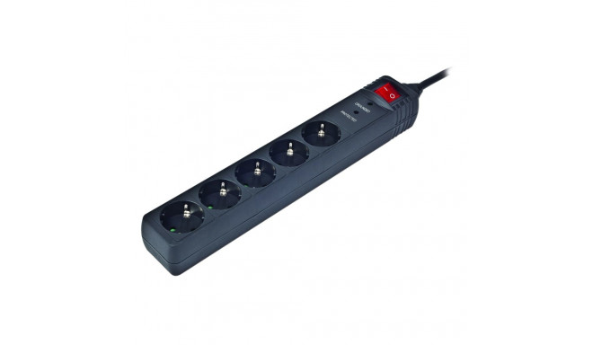 Gembird SPG5-C-10 surge protector Black 5 AC outlet(s) 250 V 3 m