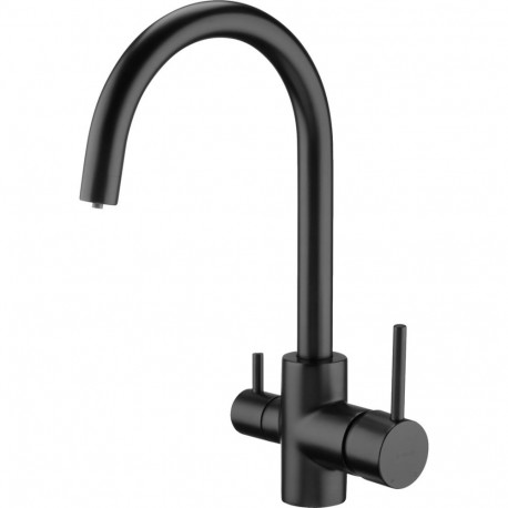 Kitchen faucet with water filter connection