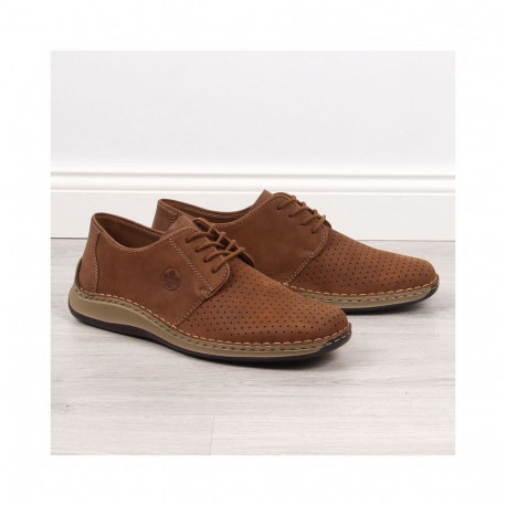 Rieker M RKR528 brown openwork leather shoes (44)