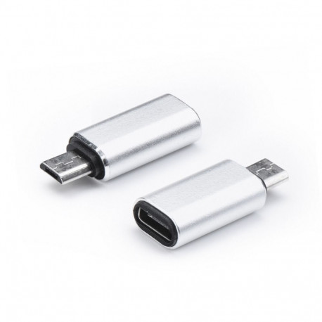 Adapter USB-C (F) - microUSB (M), hõbedane