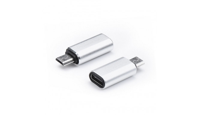 Adapter USB-C (F) - microUSB (M), silver