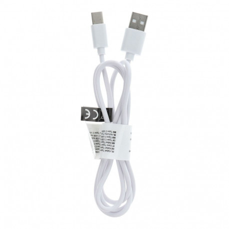 Cable USB A to Type C 2.0 C366 (connector long : 8mm) 1 m white