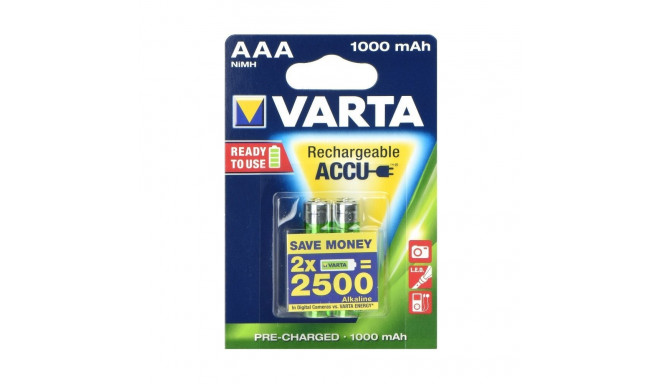 VARTA rechargeable battery R3 (AAA) 1000 mAh ready to use 2 pcs
