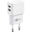 goobay dual USB charger 2.4 A (white)