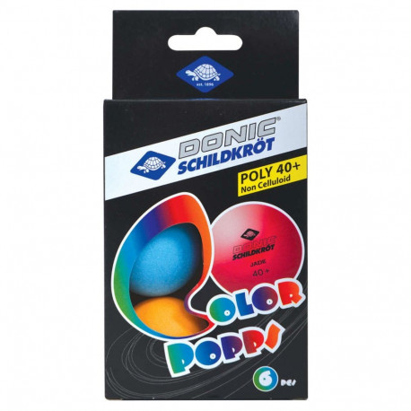 Table tennis balls DONIC P40+ Colour Popps Poly 6pcs