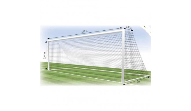 Football net TREMBLAY FF1113MS 7,5x2,5m, 3mm, depth 0,8x2m, 2pcs