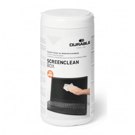 Puhastuslapid ekraanile Durable ScreenClean, 100tk topsis, niisutatud