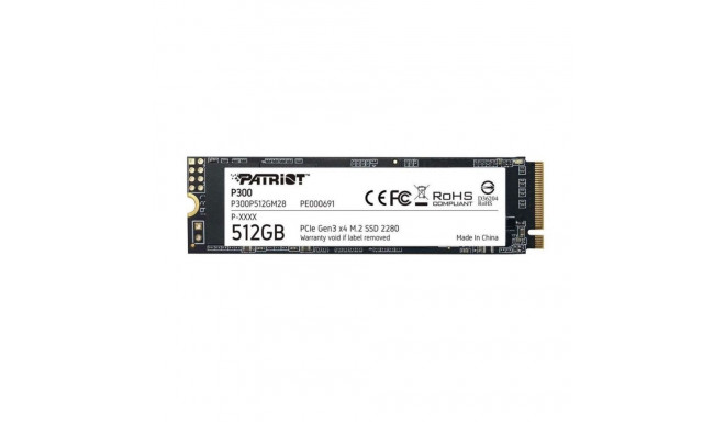 Patriot SSD||P300|512GB|M.2|PCIE|NVMe|3D NAND|Write speed 1200 MBytes/sec|Read speed 1700 MBytes/sec