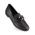 Comfortable leather shoes with a chain Remonte W RKR645, black (37)