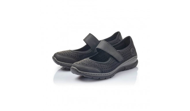 Comfortable openwork shoes Rieker W RKR575 black (37)