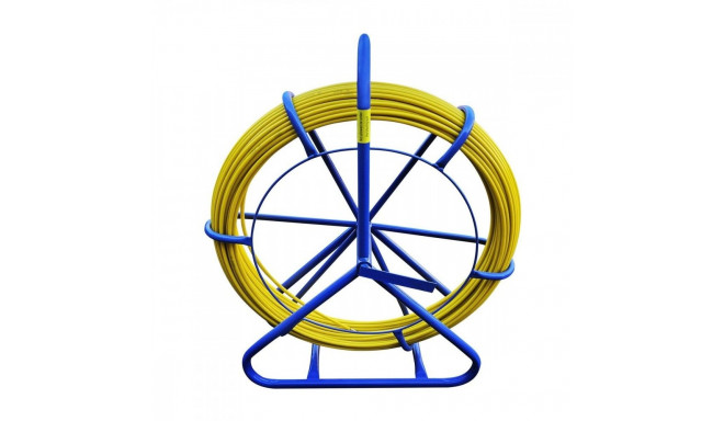 Pilot for pulling cables, fiberglass FRP, 8mm, 100m, yellow, without wheels