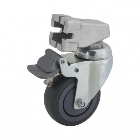 Kupo piduriga rattad KC-080S 75mm 22mm ruudukujuline adapter 3 tk komplekt