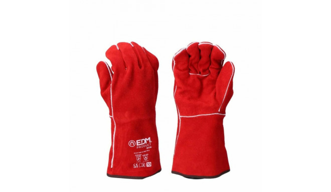 Work Gloves EDM Welders Red Kevlar Cotton Suede - 10