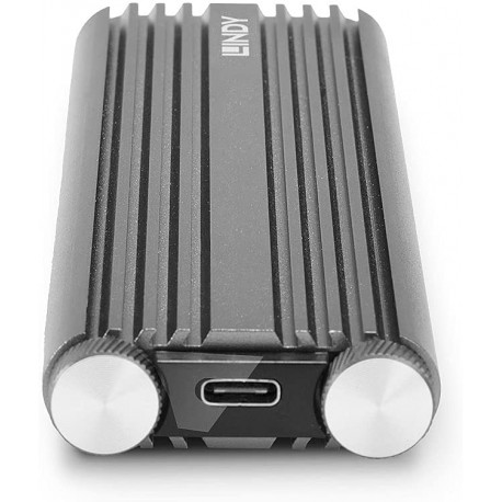 Lindy USB 3.2 Gen 2x2 NVMe M.2 SSD, Drive Enclosure (Silver)