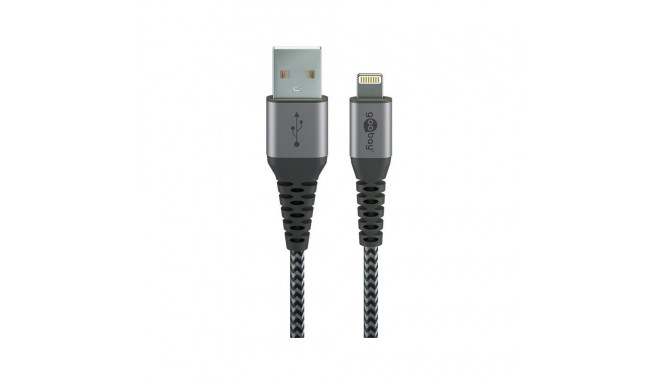 Goobay Lightning to USB-A Textile Cable with Metal Plugs
