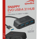 SNAPPY EVO USB Hub, 4-Port, Type-C to USB 3.0, USB 3.1 Gen 1, USB 3.2 Gen 1 (5 Gbit-s), black