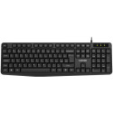 CANYON Wired Keyboard, 104 keys, USB2.0, Black, cable length 1.8m, 443*145*24mm, 0.37kg, Cyrillic