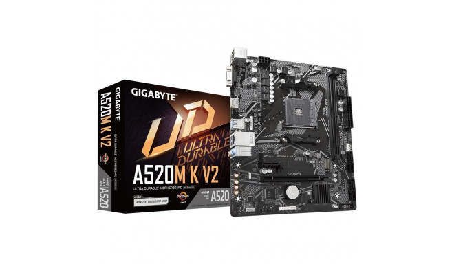 Gigabyte emaplaat AMD A520 SAM4 Micro-ATX DDR4x2 1xPCI-Express 3.0 1x 1xPCI-Exp