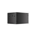 RACK CABINET 19" WALL-MOUNT 6U/600X450 FOR SELF-ASSEMBLY WITH METAL DOOR BLACK LANBERG (FLAT PACK)