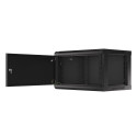 RACK CABINET 19" WALL-MOUNT 6U/600X450 FOR SELF-ASSEMBLY WITH METAL DOOR BLACK LANBERG (FLAT PACK)
