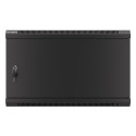 RACK CABINET 19" WALL-MOUNT 6U/600X450 FOR SELF-ASSEMBLY WITH METAL DOOR BLACK LANBERG (FLAT PACK)