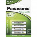 12x4 Panasonic Accu NiMH Micro AAA 750 mAh Rechargeable Evolta