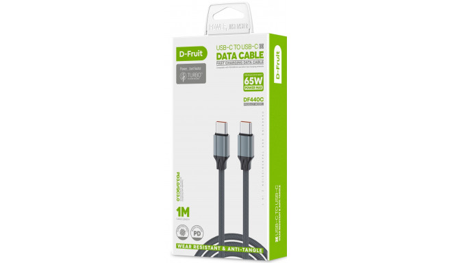 D-Fruit cable USB - C-USB-C 1m, grey (DF440C)