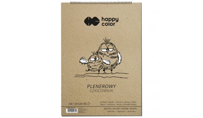 Visandiplokk 3-in-1 A4, 70lk - valged, mustad ja pruunid lehed